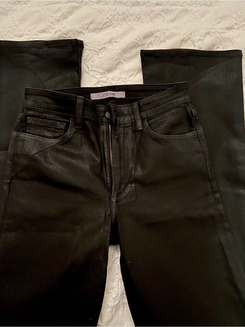 Joe's Jeans Black Faux Leather Wide-Leg Trousers